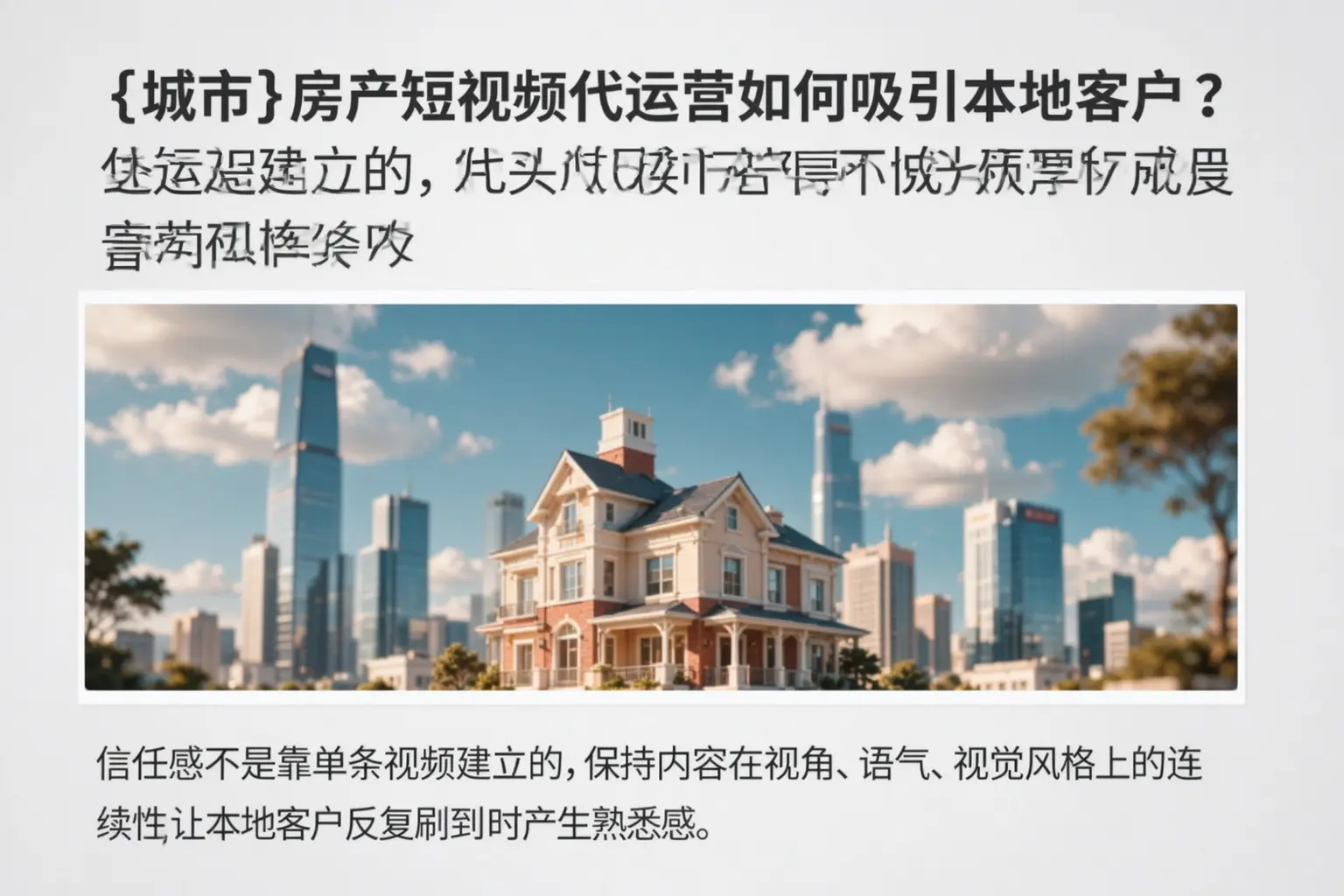 吉安房产短视频代运营如何吸引本地客户?
