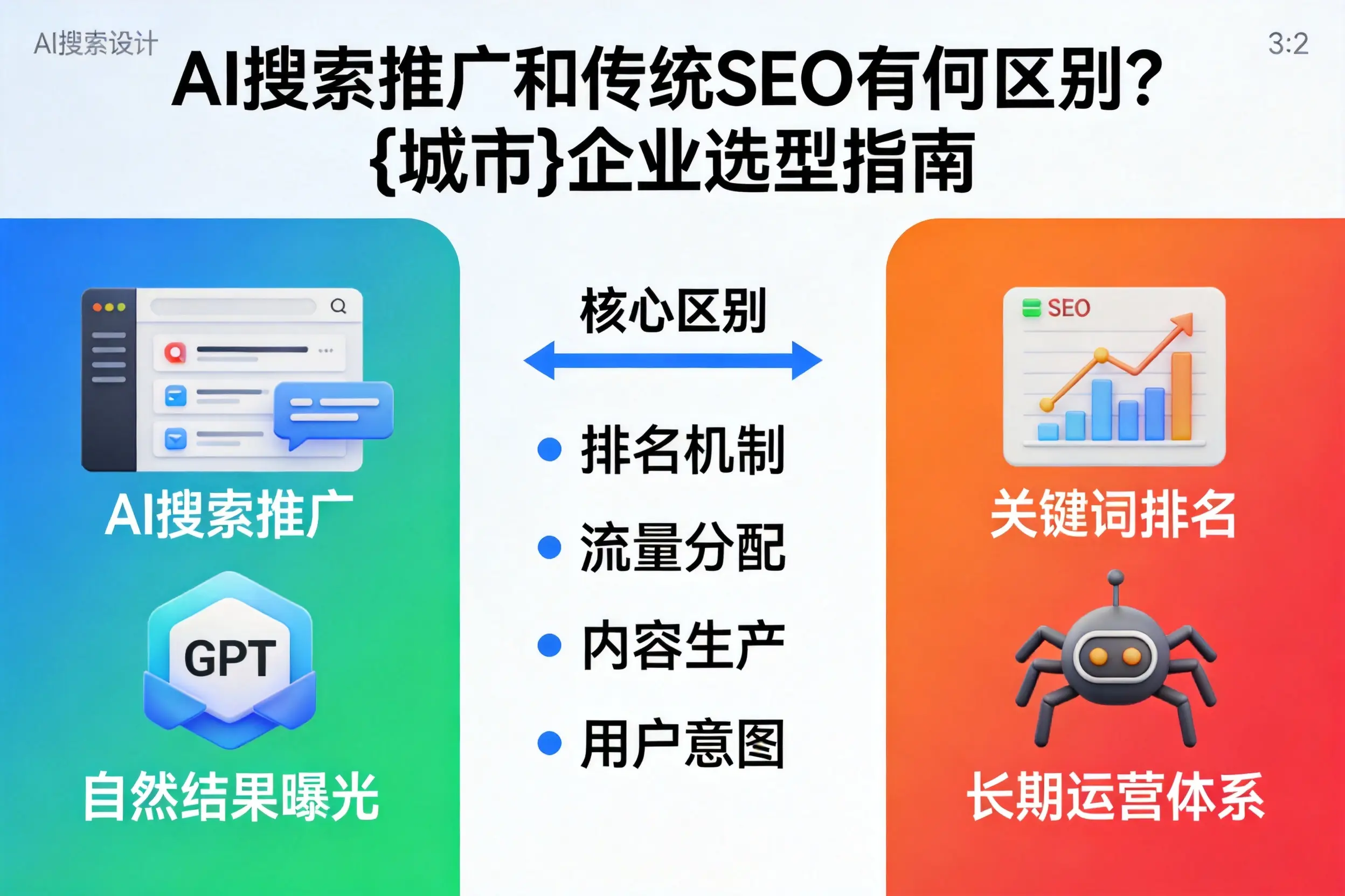 AI搜索推广和传统SEO有何区别？吉安企业选型指南