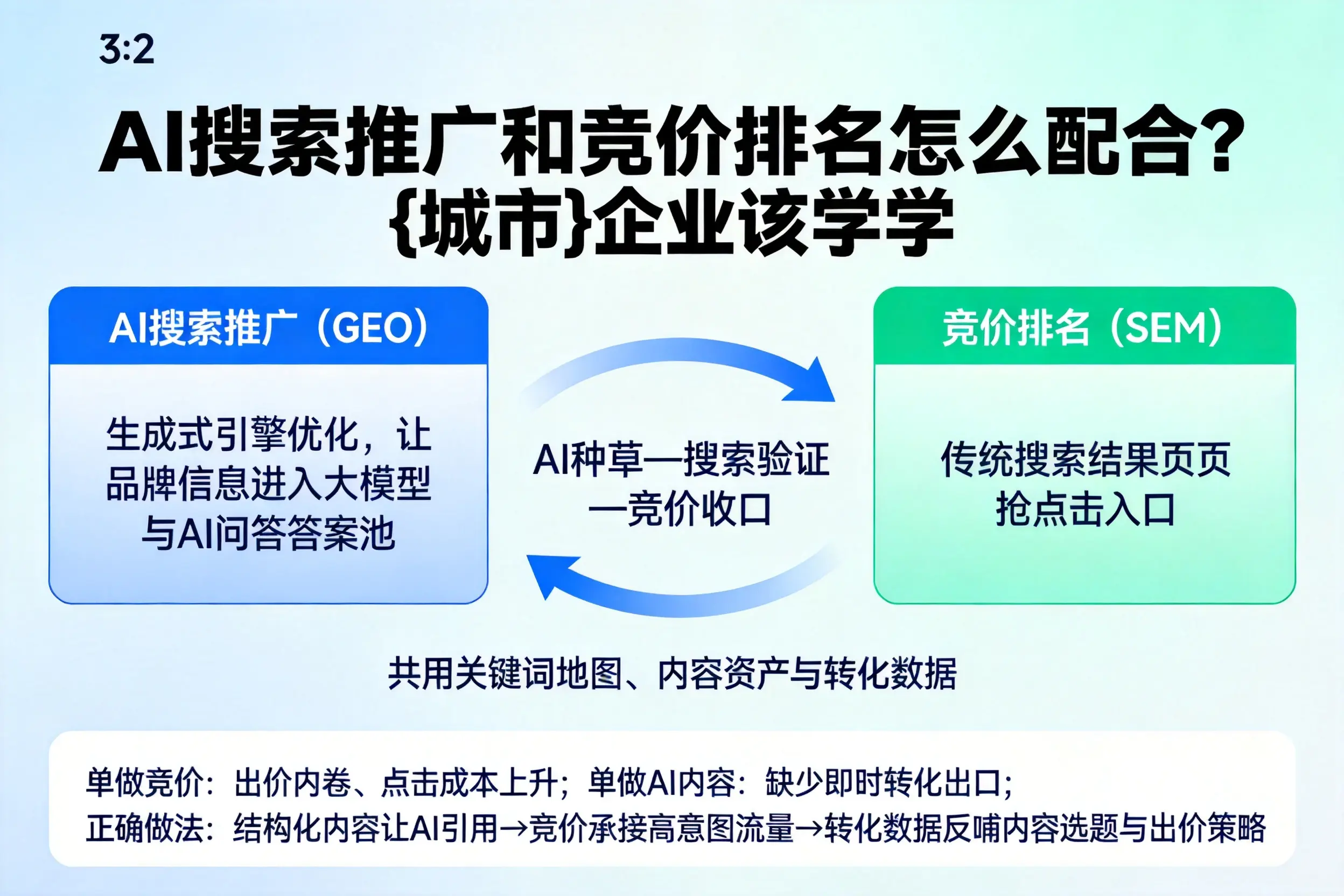 AI搜索推广和竞价排名怎么配合?吉安企业该学学