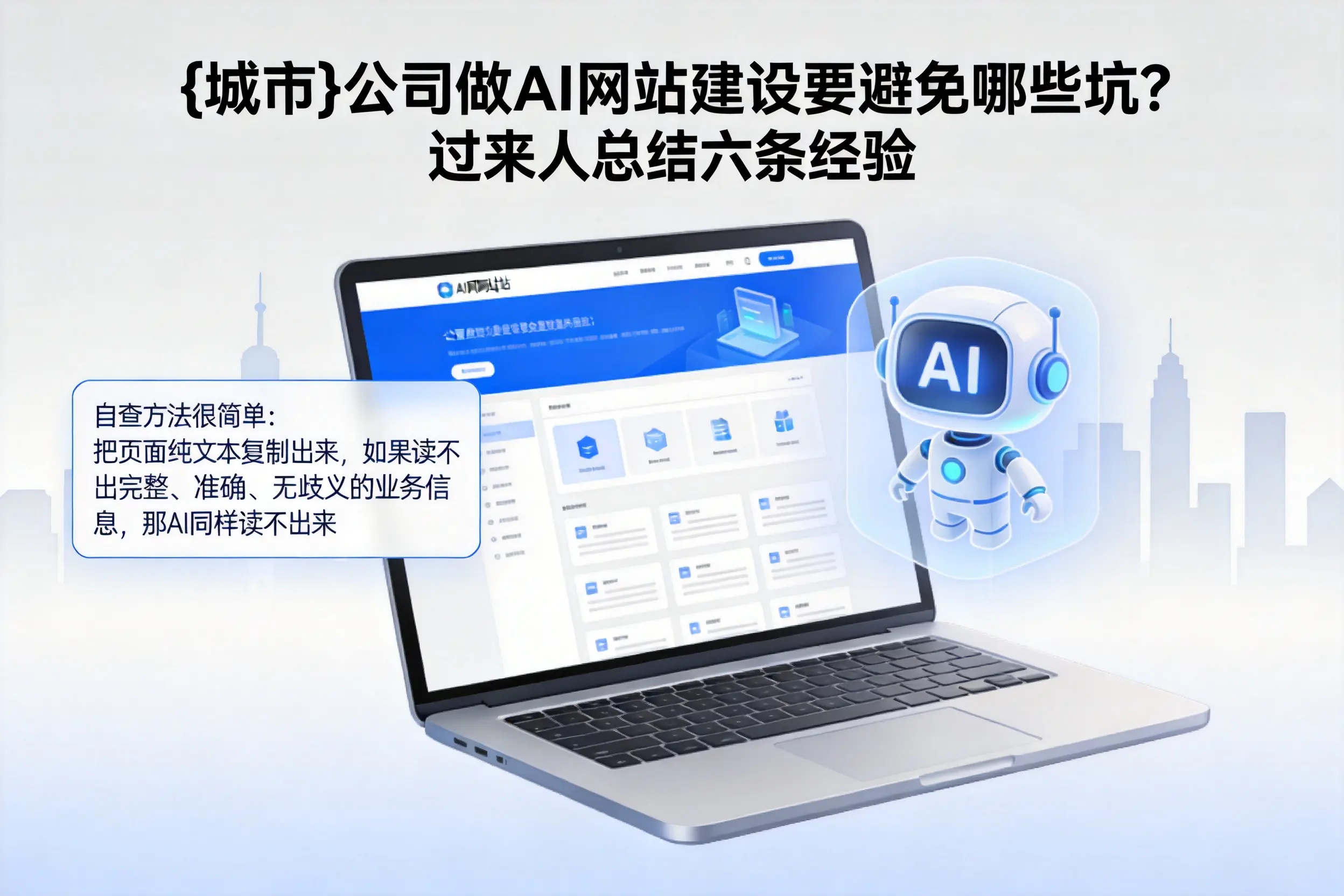 吉安公司做AI网站建设要避免哪些坑?过来人总结六条经验
