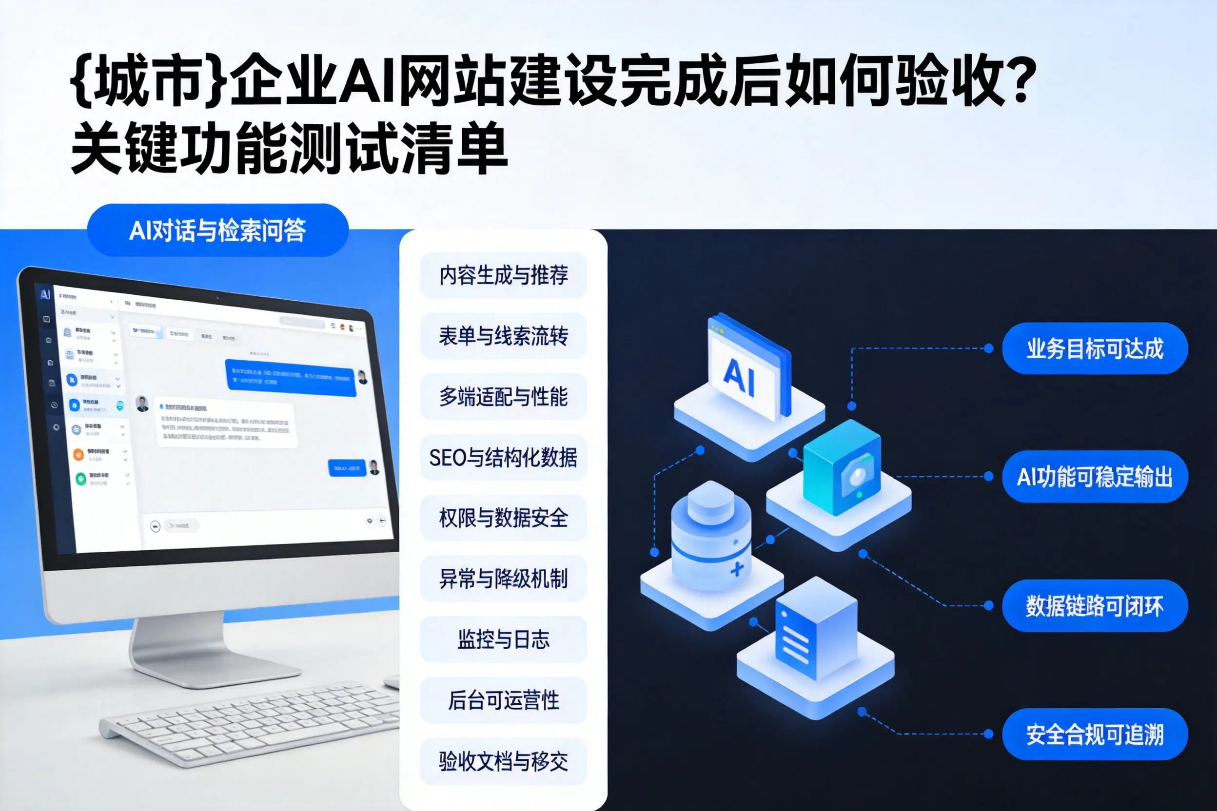 吉安企业AI网站建设完成后如何验收？关键功能测试清单
