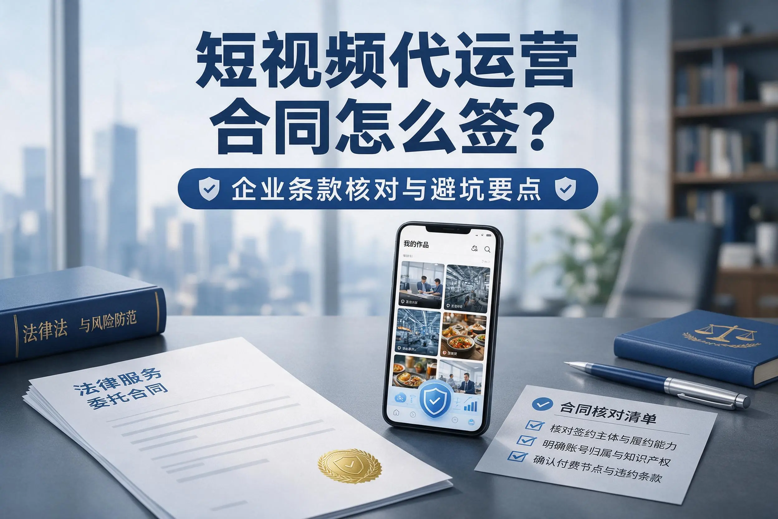 短视频代运营合同怎么签？吉安企业条款核对与避坑要点
