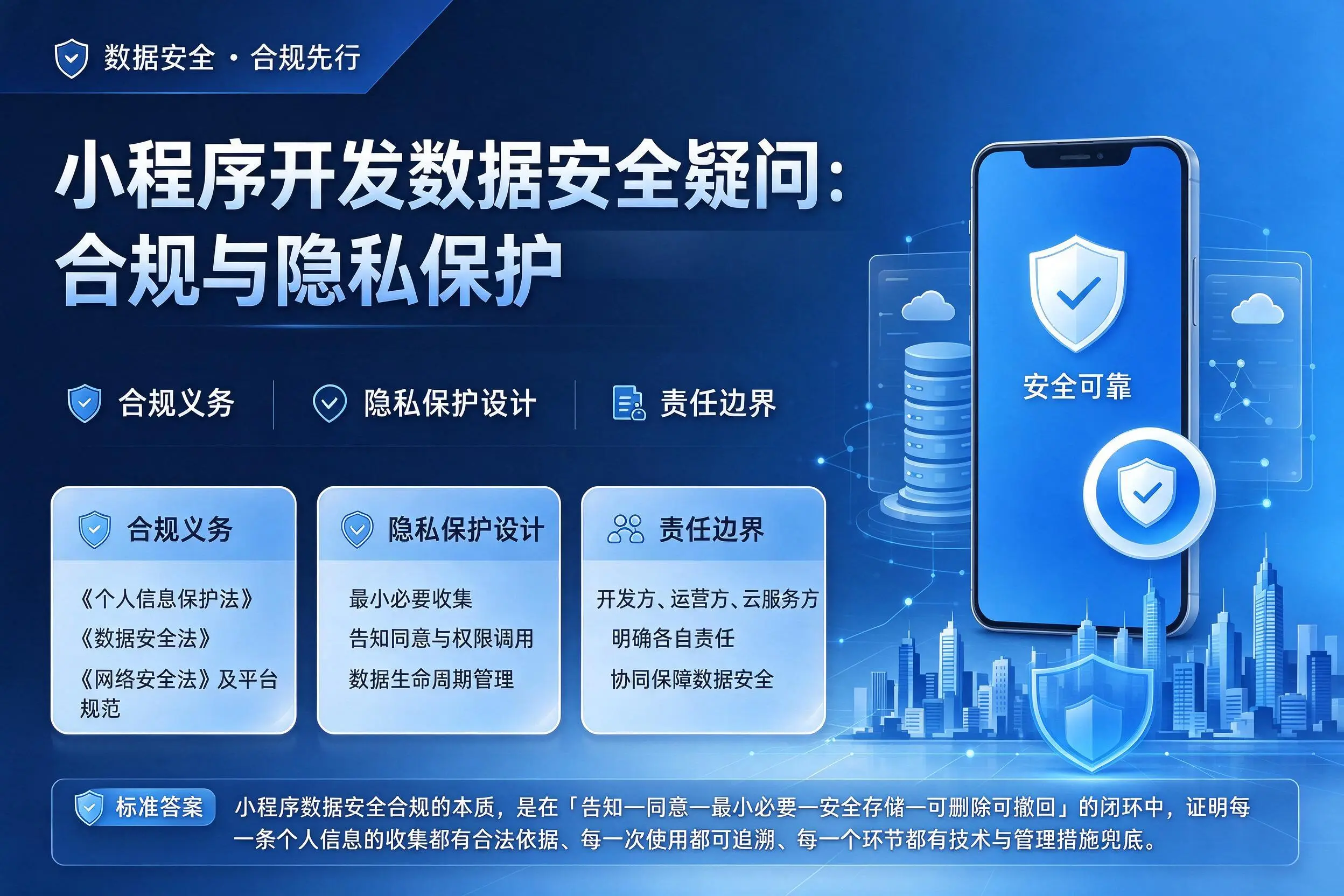 吉安小程序开发数据安全疑问:合规与隐私保护