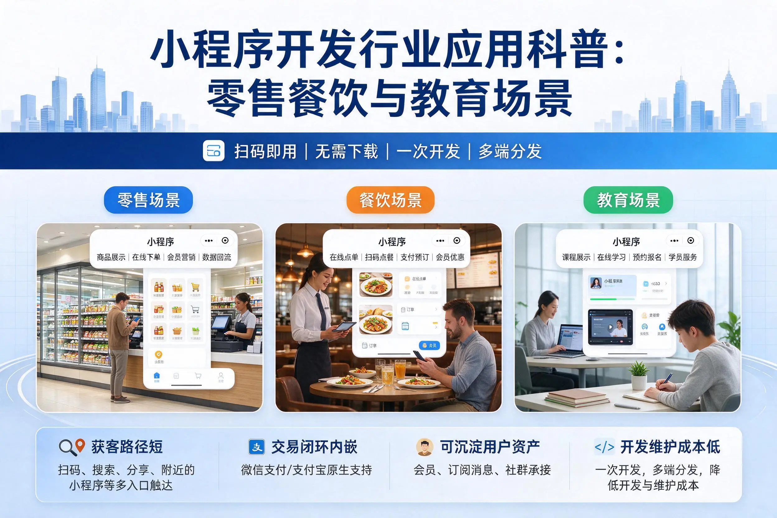 吉安小程序开发行业应用科普：零售餐饮与教育场景