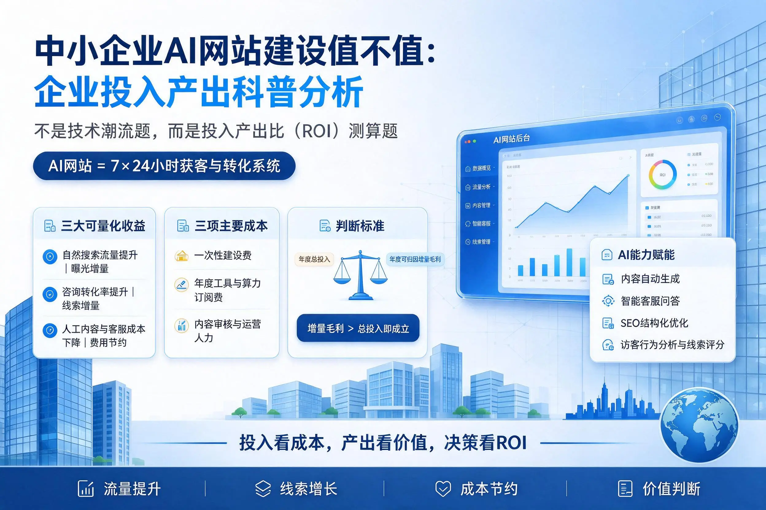 中小企业AI网站建设值不值：吉安企业投入产出科普分析