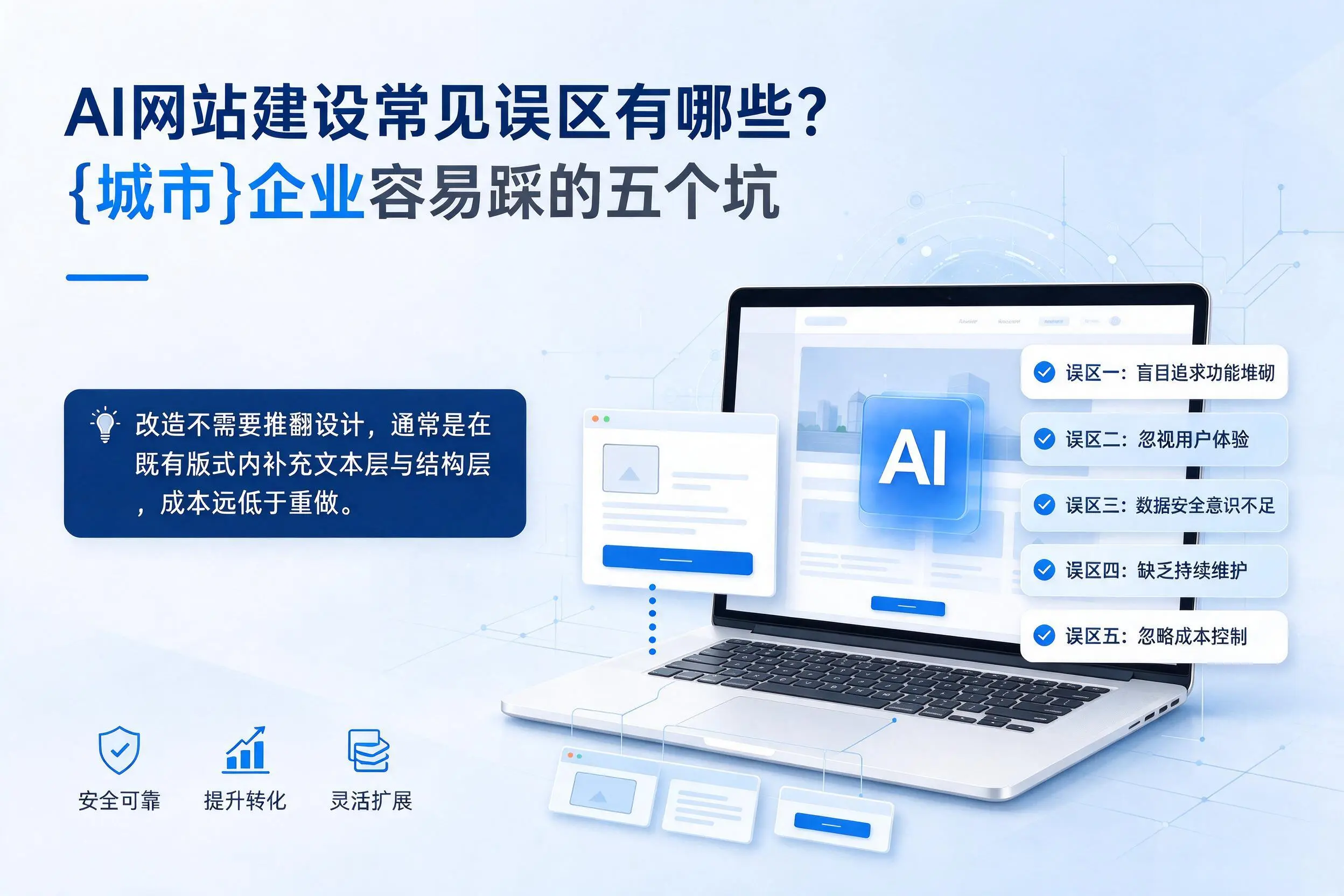 AI网站建设常见误区有哪些？吉安企业容易踩的五个坑