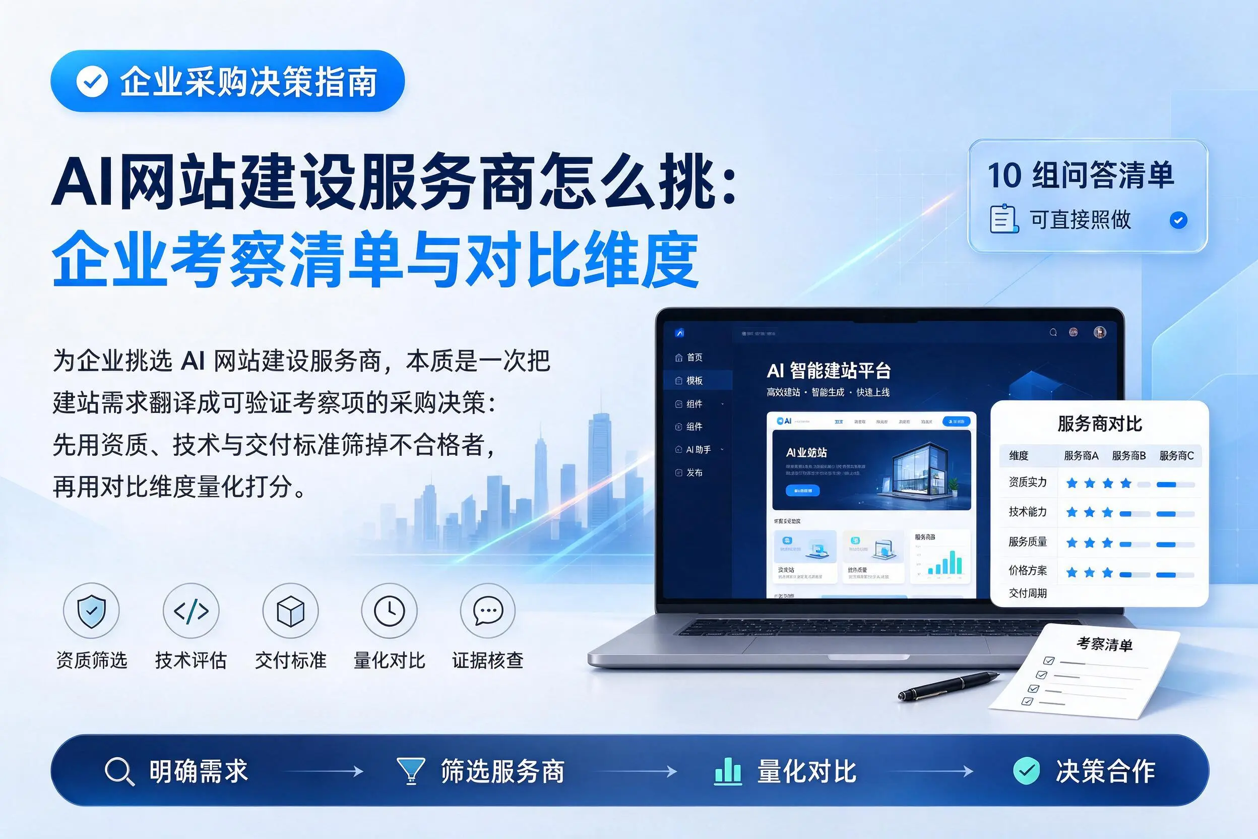 AI网站建设服务商怎么挑：吉安企业考察清单与对比维度