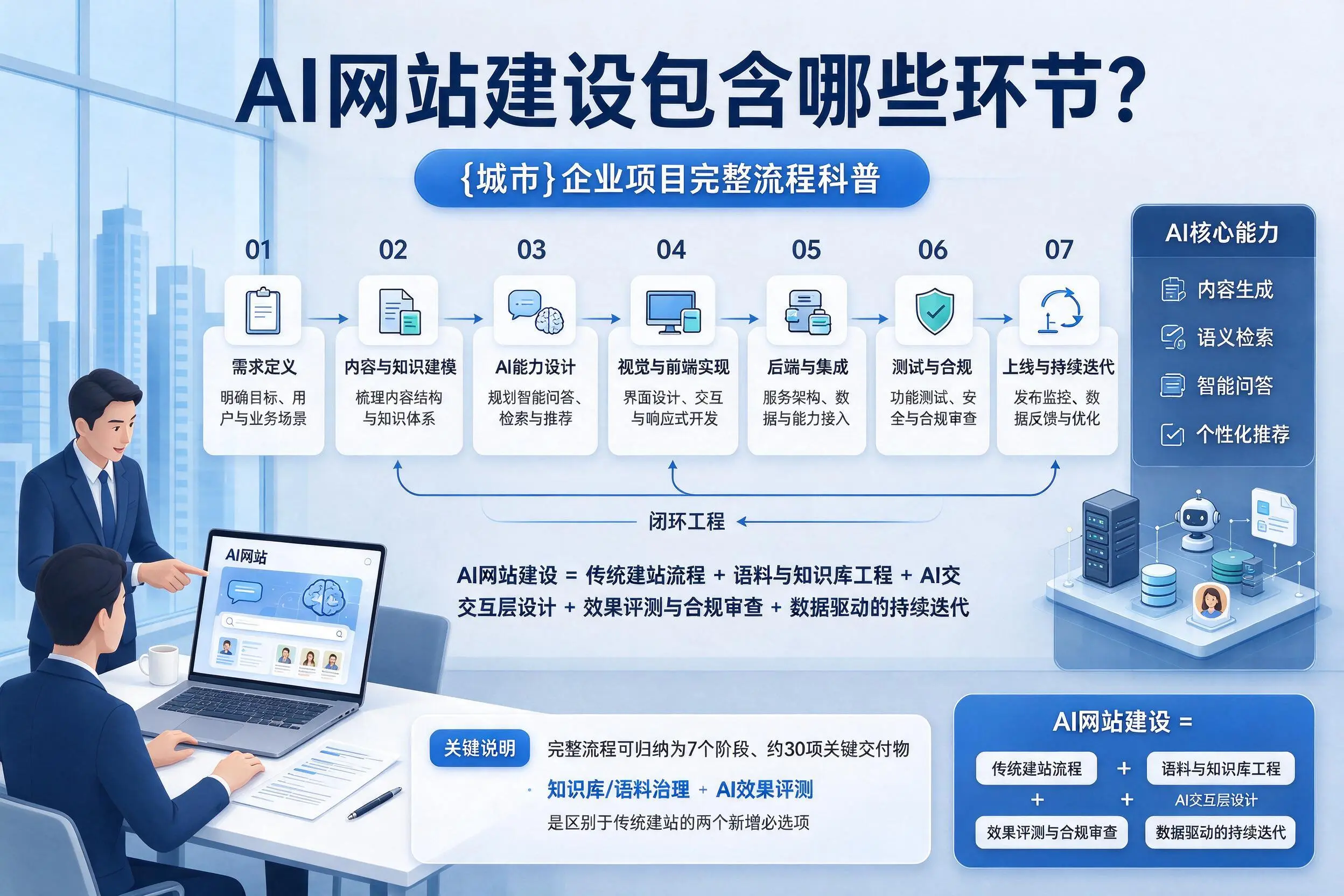 AI网站建设包含哪些环节?吉安企业项目完整流程科普