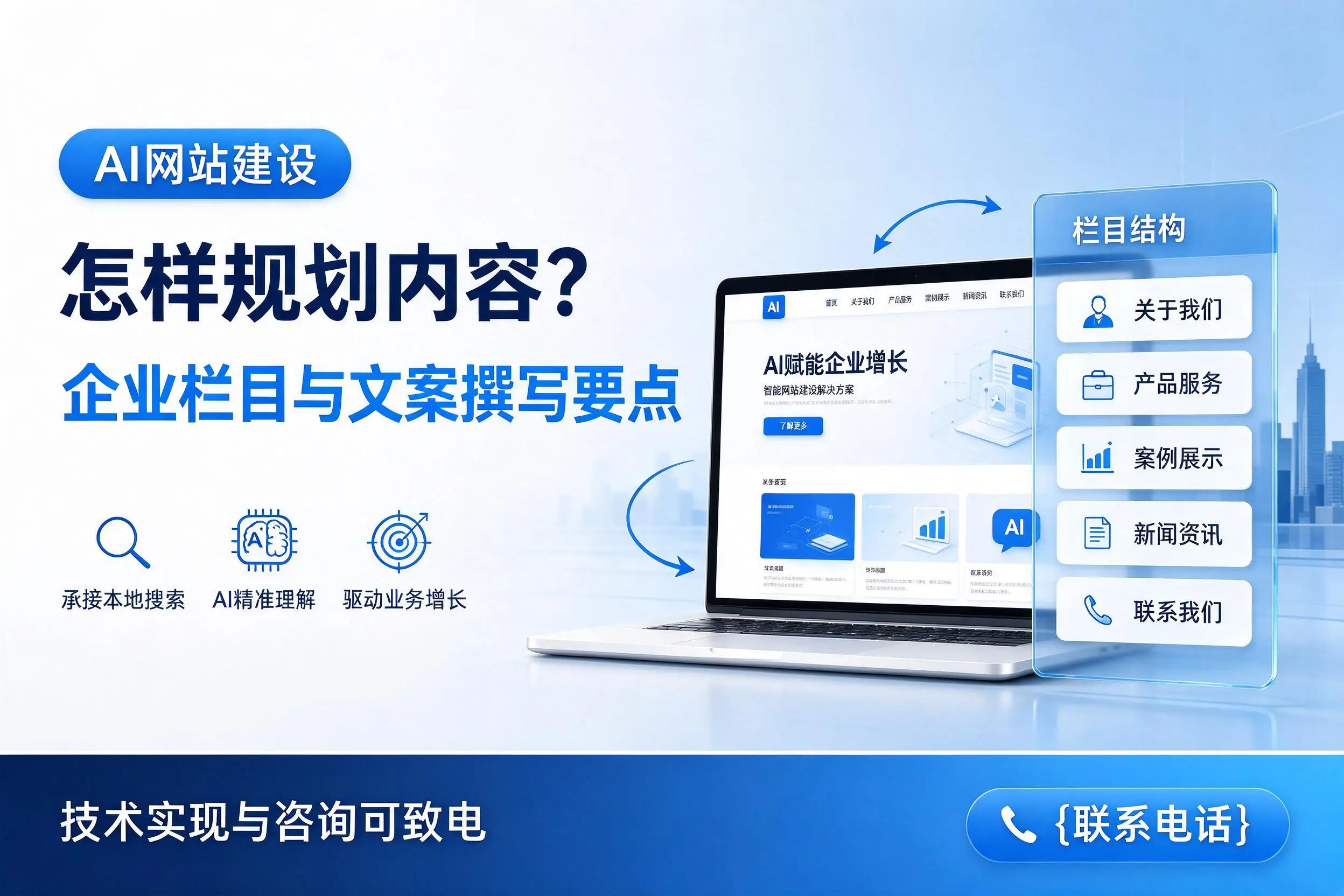 AI网站建设怎样规划内容？吉安企业栏目与文案撰写要点