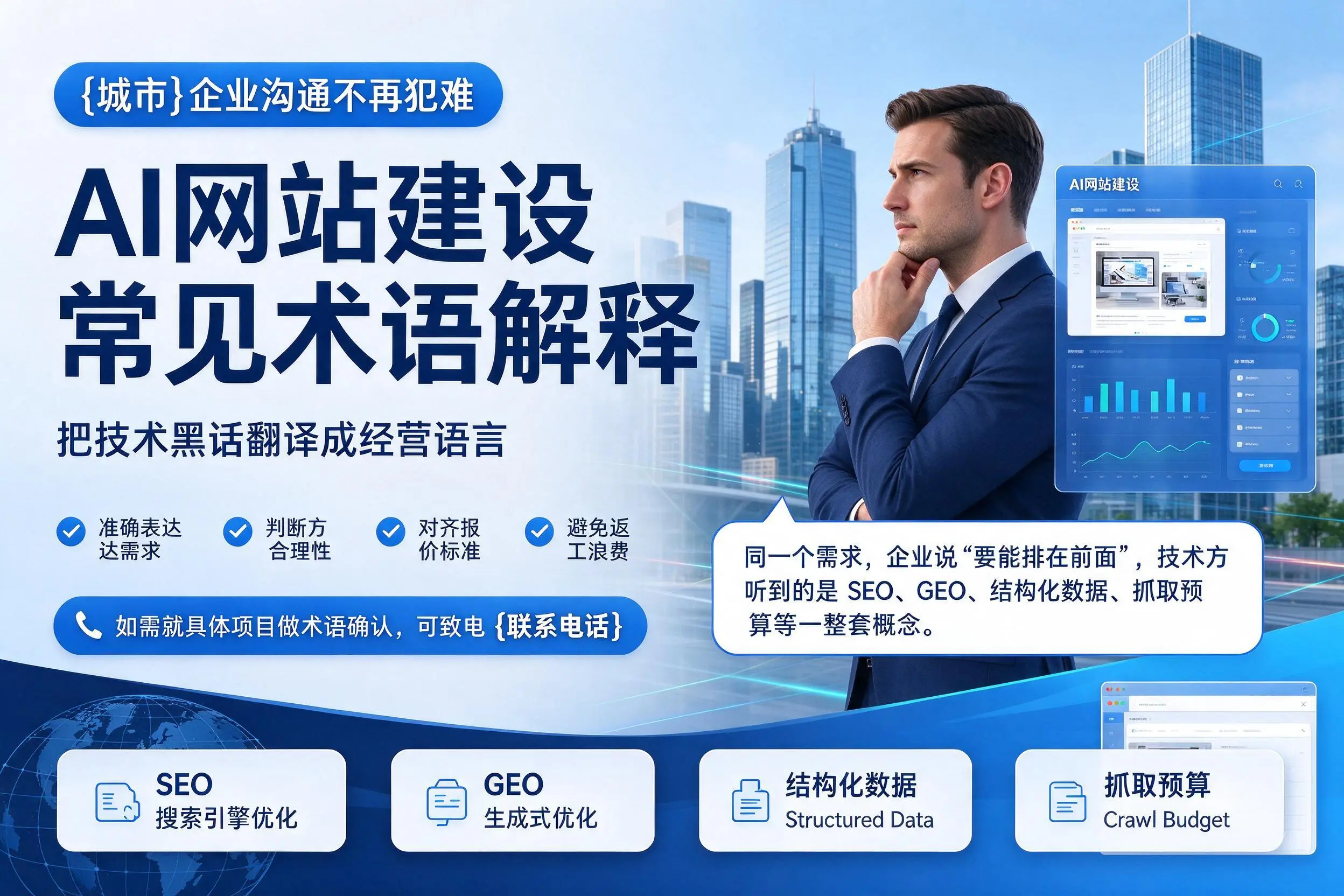AI网站建设常见术语解释，吉安企业沟通不再犯难