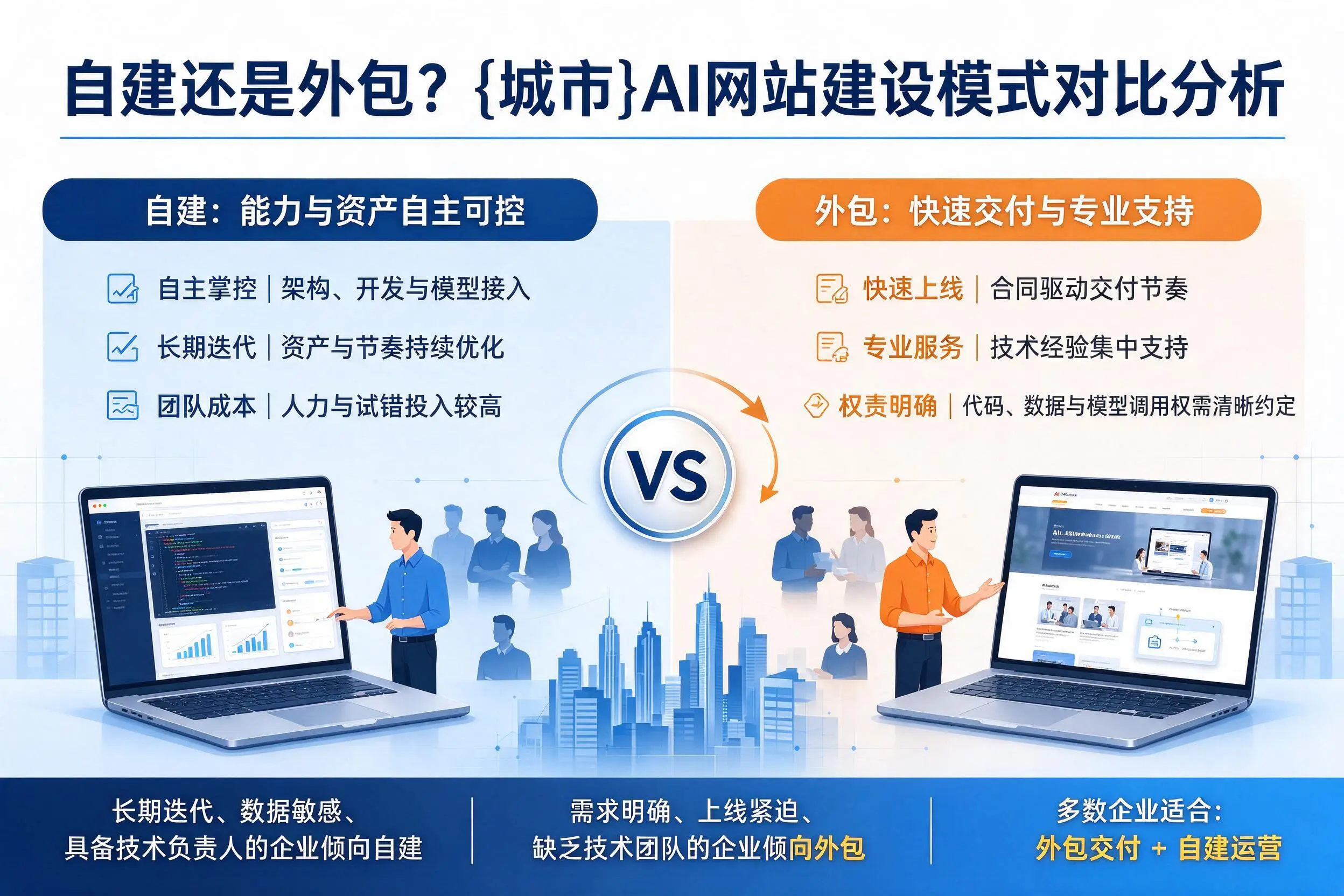 自建还是外包?吉安AI网站建设模式对比分析