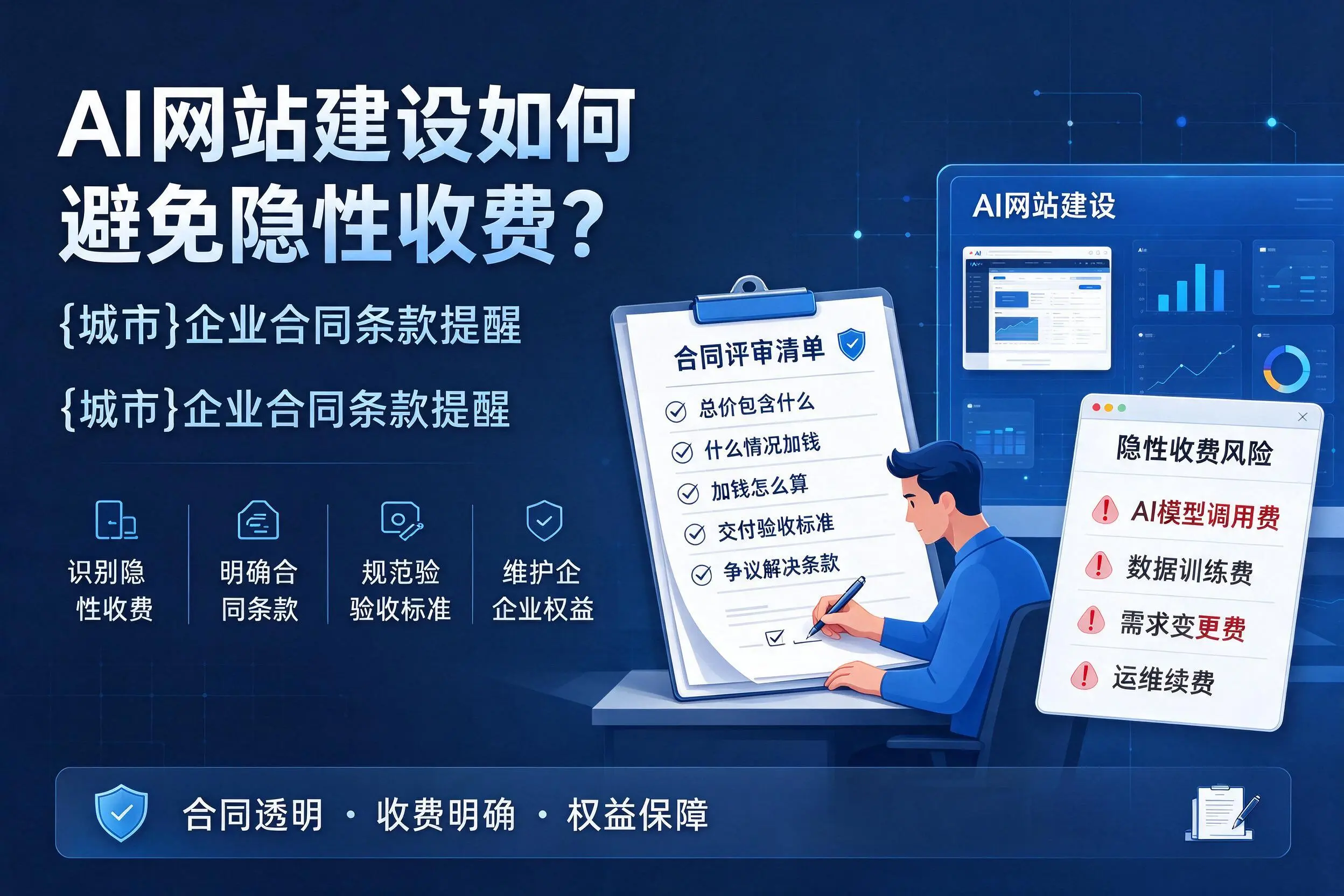 AI网站建设如何避免隐性收费？吉安企业合同条款提醒