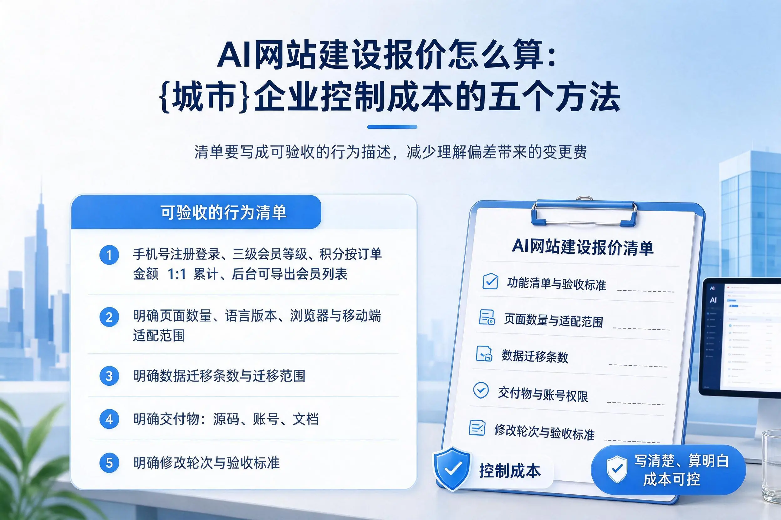 AI网站建设报价怎么算:吉安企业控制成本的五个方法